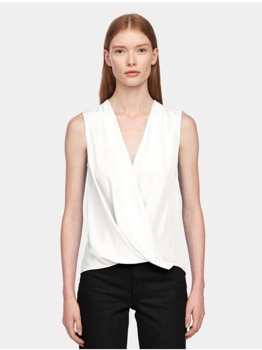 Rag & Bone "Victor" Faux Wrap Blouse Ivory/ Cream Size M